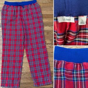 LL Bean Stewart Plaid Flannel Pajama PJ Lounge Pant L EUC 33” inseam